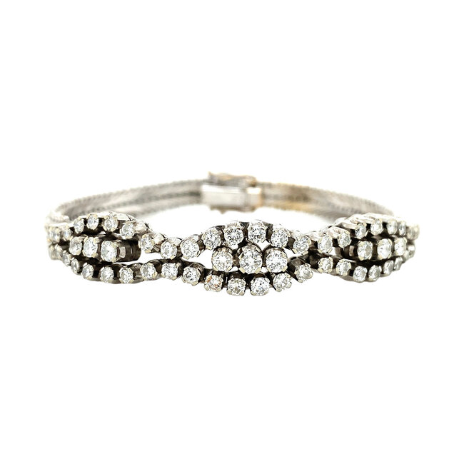 Witgouden armband met diamant 18 cm 18 krt