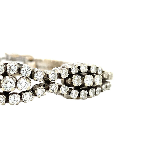 White gold bracelet with diamond 18 cm 18 kt