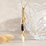 Gouden collier met parelmoer en zwarte steen 14 krt