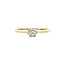 Gold solitaire ring with diamond 14 crt