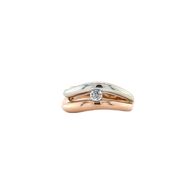 Gold ring with diamond 14 kt