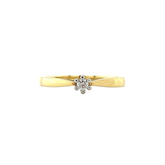 Goldsolitär mit Diamant 14 kt* neu