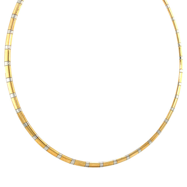 Gouden omega collier bicolour 42 cm 14 krt