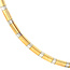 Goldene Omega-Halskette, zweifarbig, 42 cm, 14 Karat