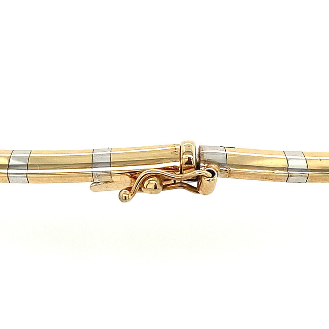 Goldenes Omega-Collier bicolor 42 cm 14 kt