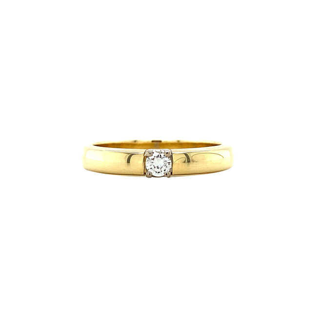 Gouden memoire ring met diamant van Diamonde 14 krt