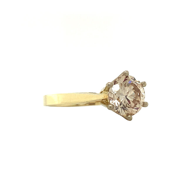 Gouden solitair ring met diamant 1.05ct. 14 krt