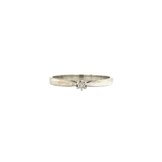 Weißgold-Solitärring mit Diamant 14 Karat * neu