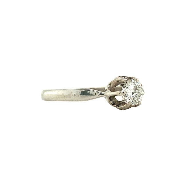 Witgouden solitair ring met diamant 18 karaat