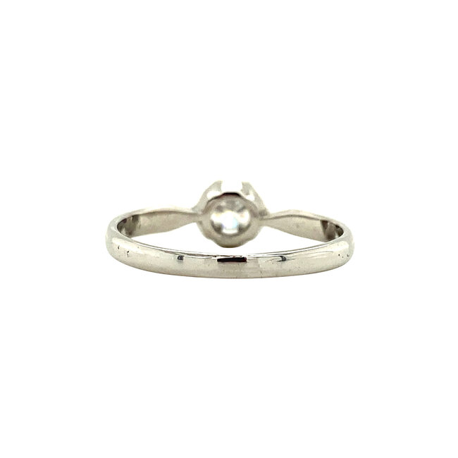 White gold solitaire ring with diamond 18 kt