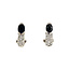 Weißgoldene Ohrclips mit Diamant und Saphir 14 kt