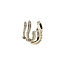 Witgouden oorclips met diamant en saffier 14 krt