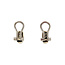 Witgouden oorclips met diamant en saffier 14 krt