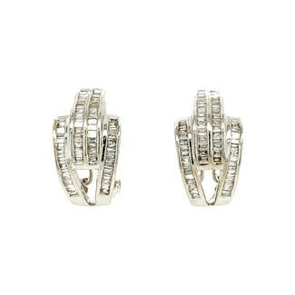Witgouden oorsieraden met diamant 18 krt