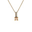 Goldener Anhänger mit Glas und Zirkonia 14 kt
