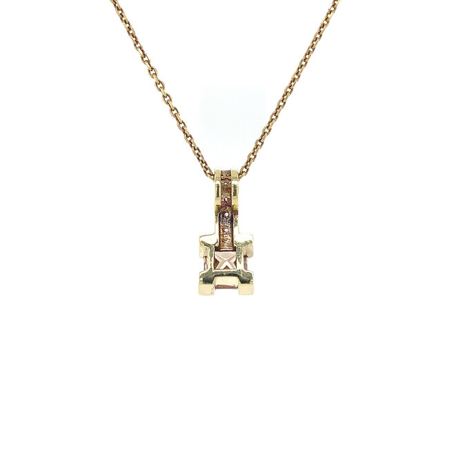 Goldener Anhänger mit Glas und Zirkonia 14 kt