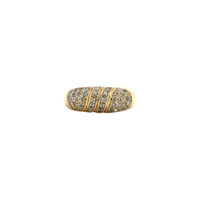 Goldener Ring mit Zirkonia 18 kt