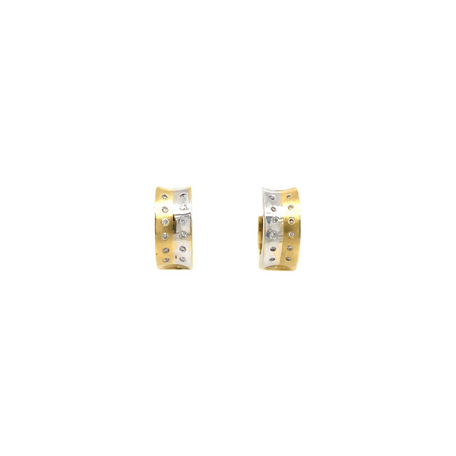 Gold earrings with diamond 18 kt