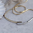 Bicolour gold necklace with pendant and diamond 14 krt