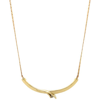 Goldener Choker mit Diamant 14 kt