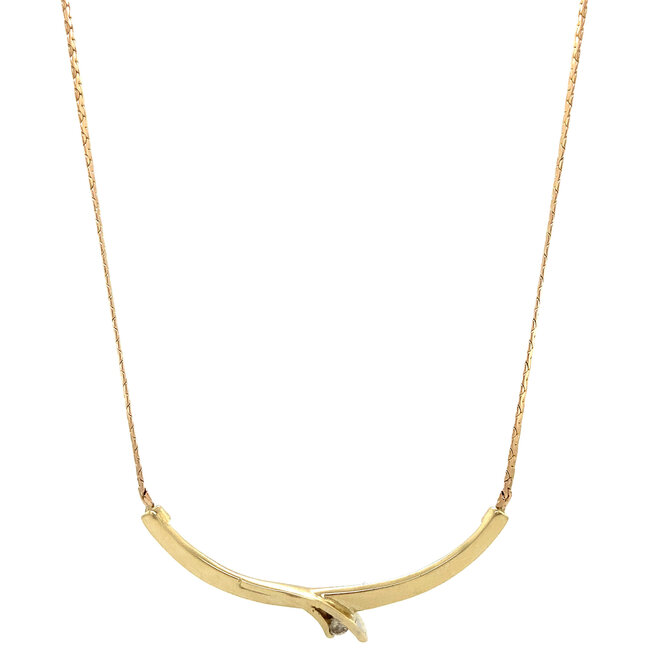 Gold choker with diamond 14 kt