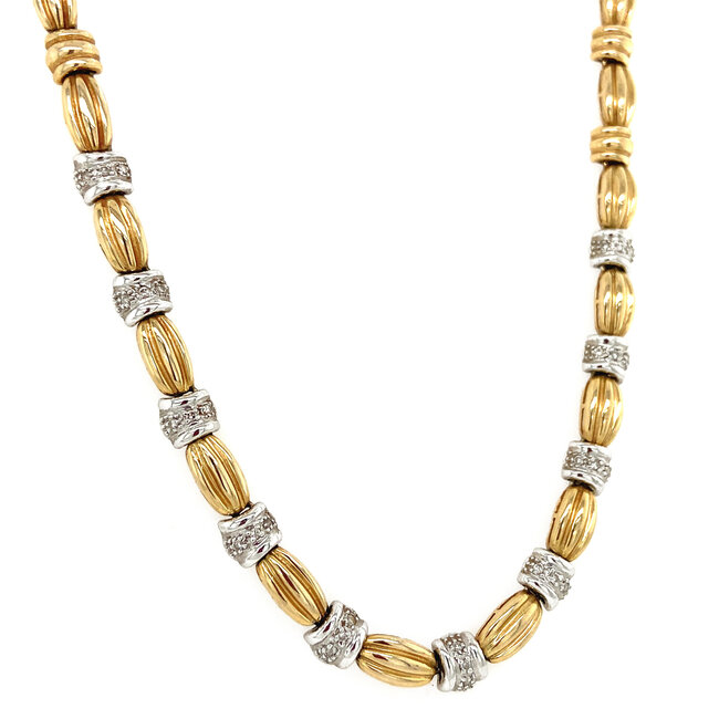 Gouden choker met diamant 14 karaat