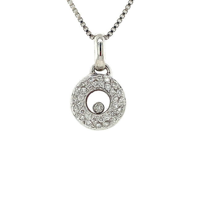 White gold pendant with diamond 18 kt