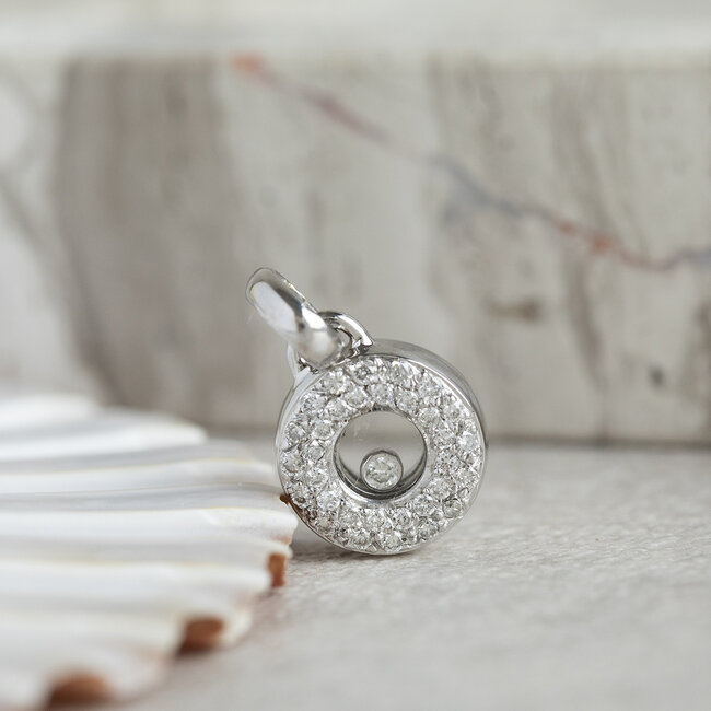 White gold pendant with diamond 18 kt