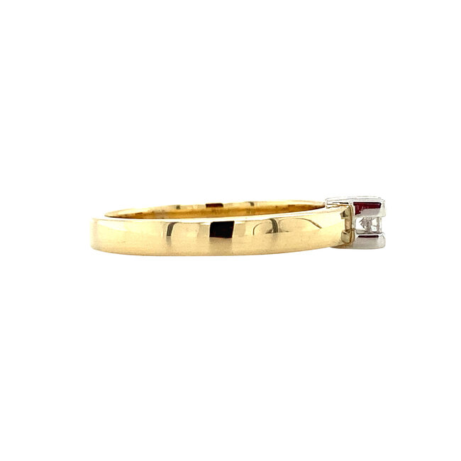 Gouden solitair ring met diamant 14 krt* nieuw
