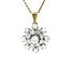 Bicolour gold entourage pendant with diamond 14 kt