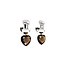 White gold hinged hoop earrings with smoky topaz 18 kt