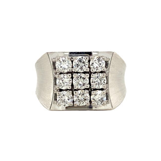 Witgouden ring met diamant 18 krt
