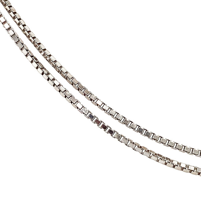 Witgouden lengtecollier venetiaan 36 cm 14 krt