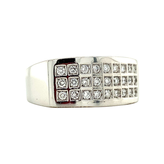 Witgouden Bigli ring met diamant 18 krt