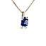 WItgouden hanger met diamant en blauw glas 18 krt