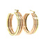 Tricolour golden earrings 14 kt