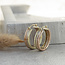 Tricolour golden earrings 14 kt