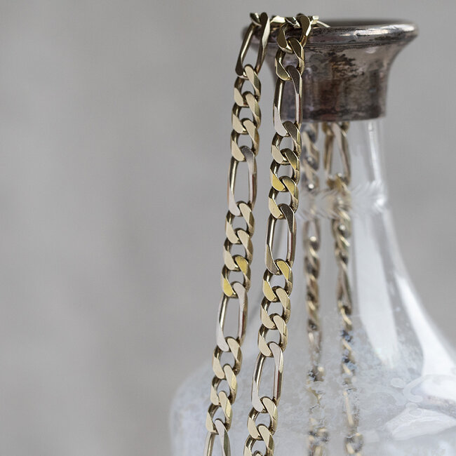 Gouden figaro collier 61 cm 14 krt