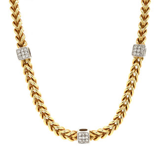 Bicolor goldene Fantasie-Kette 42 cm 14 kt