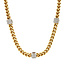 Bicolor goldene Fantasie-Kette 42 cm 14 kt