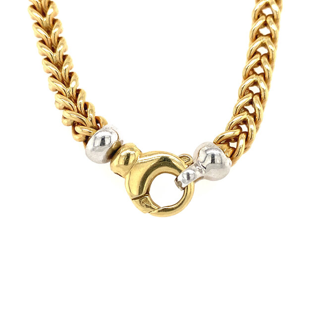 Bicolor goldene Fantasie-Kette 42 cm 14 kt