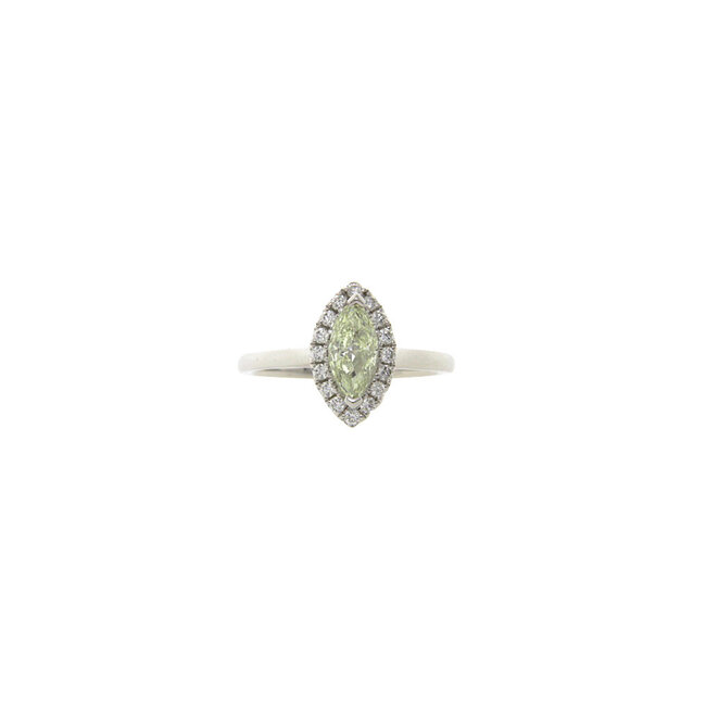White gold ring with diamond 18 kt* new