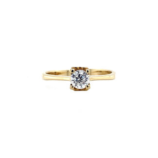 Gold solitaire ring with diamond 0.45ct. 14 kt