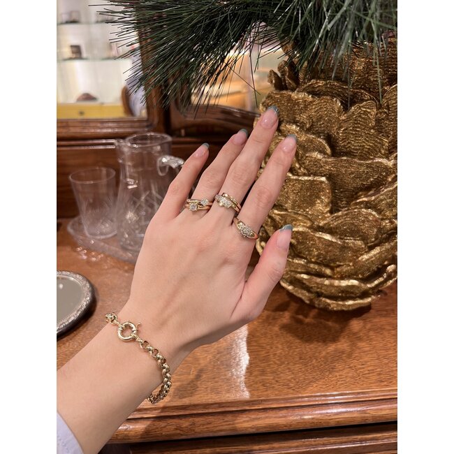 Gold solitaire ring with diamond 0.45ct. 14 kt