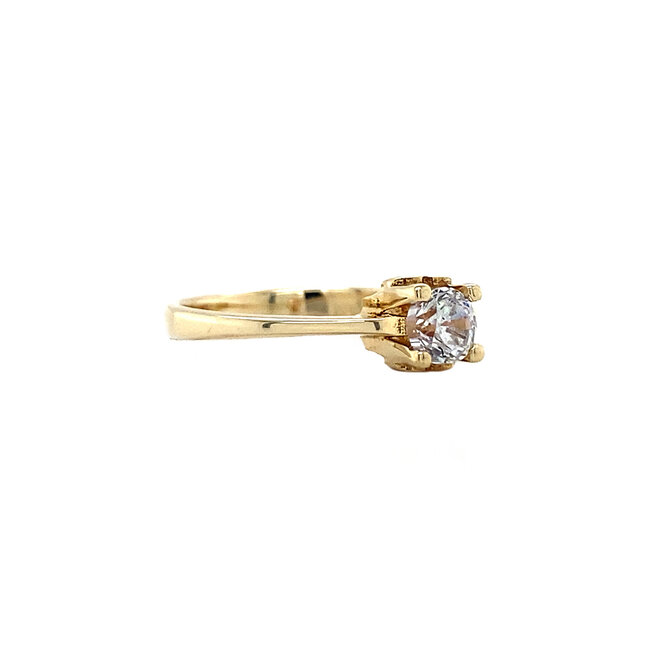 Gold solitaire ring with diamond 0.45ct. 14 kt