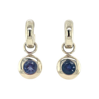 White gold hinged hoop earrings Bron Jewelry