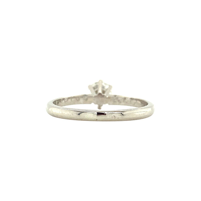 White gold solitaire ring with diamond 14 kt