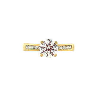 Gold ring with diamond 18 kt