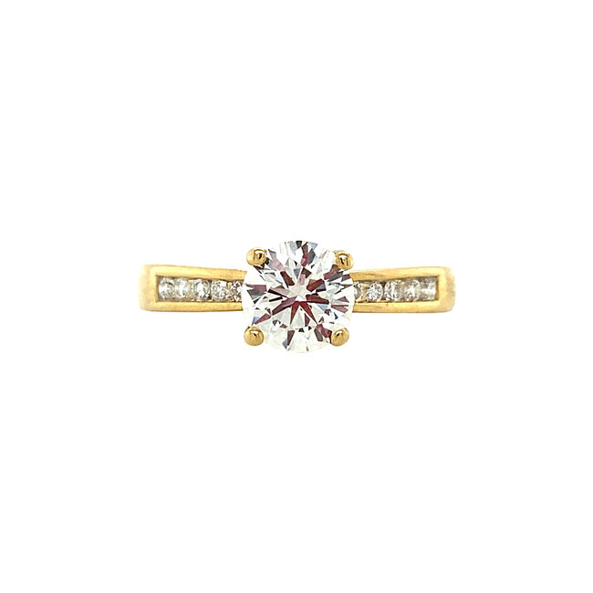 Gold ring with diamond 18 kt