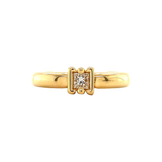 Goldring mit Prinzessdiamant 18 Karat